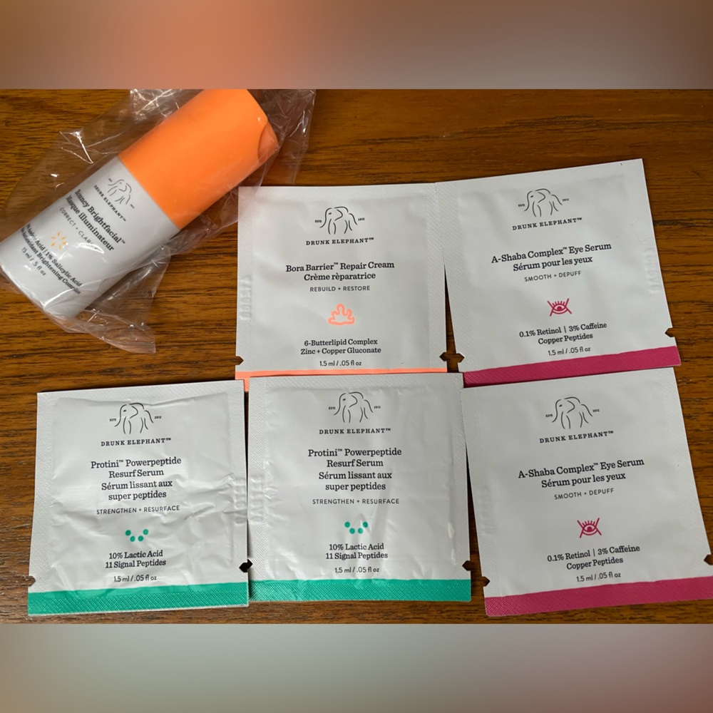 Drunk Elephant Bouncy Brightfacial Masque 15ml Mini Plus 5 Packets Serum Cream